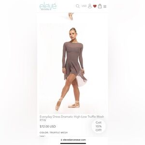 Eleve Everyday Dress Dramatic High-Low Truffle Mesh RTW